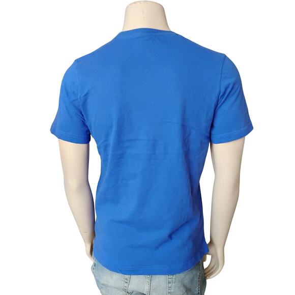 Reebok T-shirt Size Medium Blue with White Logo  Graphics Short Sleeve - Picture 3 of 9